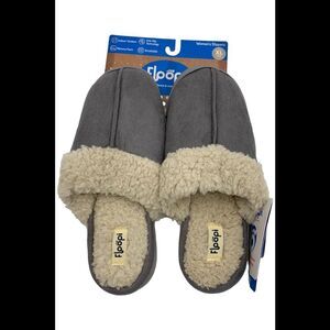 Floopi Women's Zelda Faux Suede Scuff Slippers Gray -